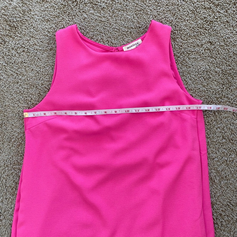Hot Pink Tank Shift Dress Monteau - Picture 6 of 7